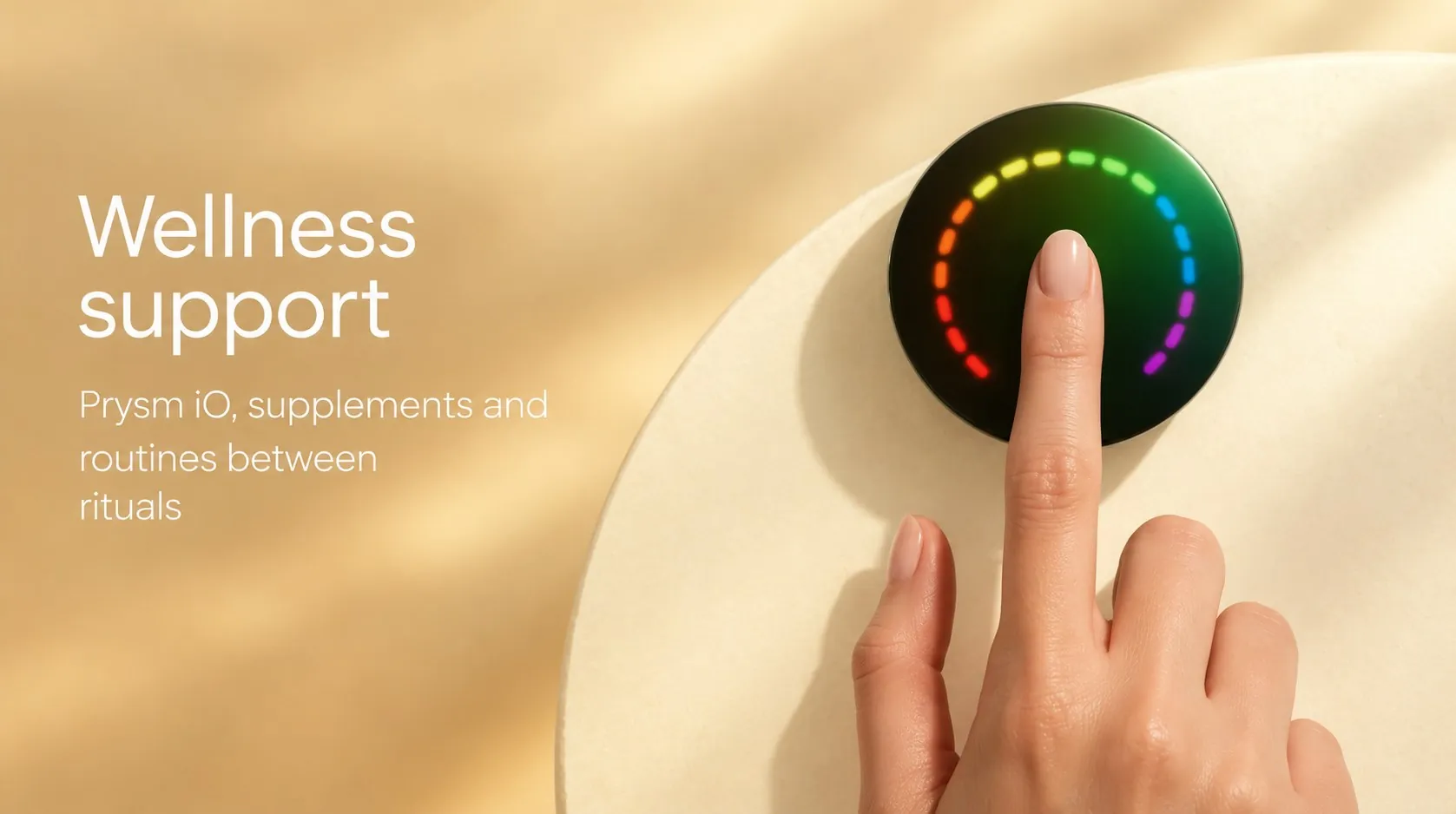 A fingertip on the PRYSM iO scanner.